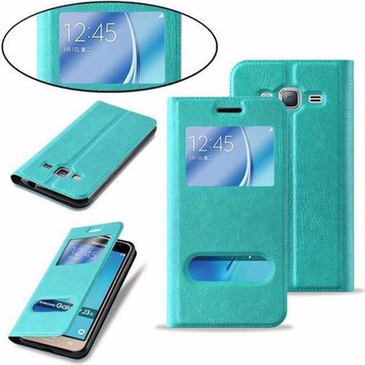 Actual product image Cadorabo Book with View double window cover (Samsung Galaxy J3)