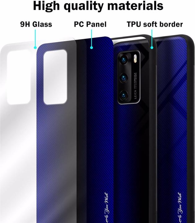 Image du produit Cadorabo TPU Couverture en verre rayé (Huawei P40)