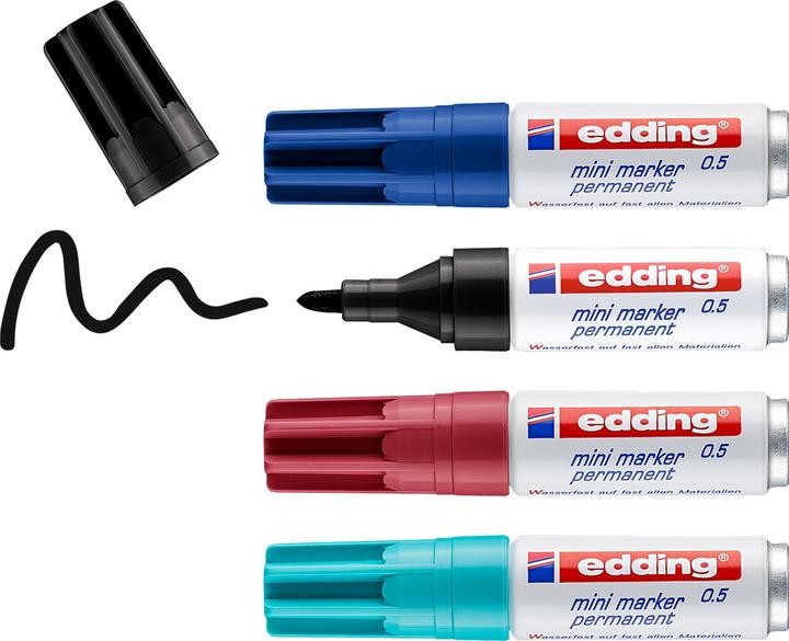 Produktbild Edding MINI-MARKER - permanent (Mehrfarbig, 3 mm, 4 x)