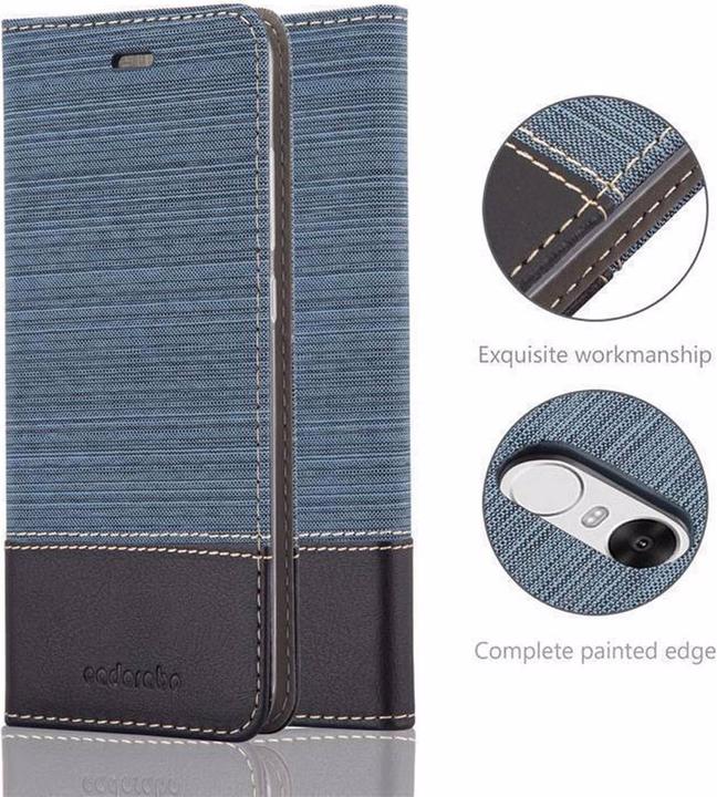 Produktbild Cadorabo Book Jeans Optik Cover (Xiaomi Redmi Note 4)