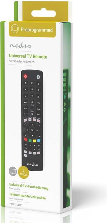 Immagine prodotto Nedis Telecomando universale | Pre-programmato | 4 dispositivi | Amazon Prime / Disney + Button / Google (Telecomando universale, Infrarossi)