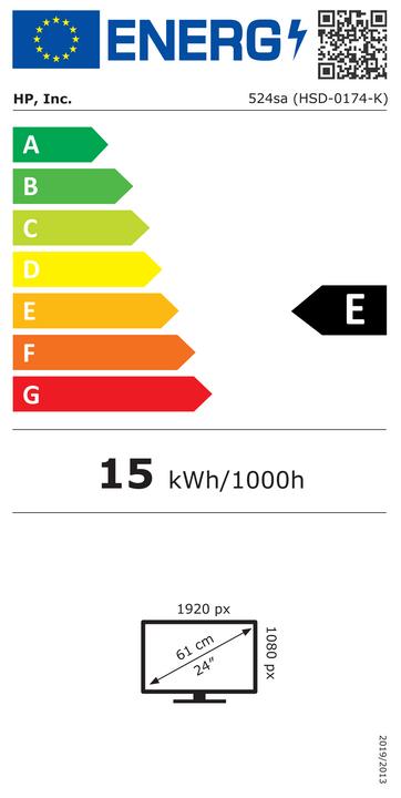 Energy Label HP Series 5 524 (1920 x 1080 pixels, 24")