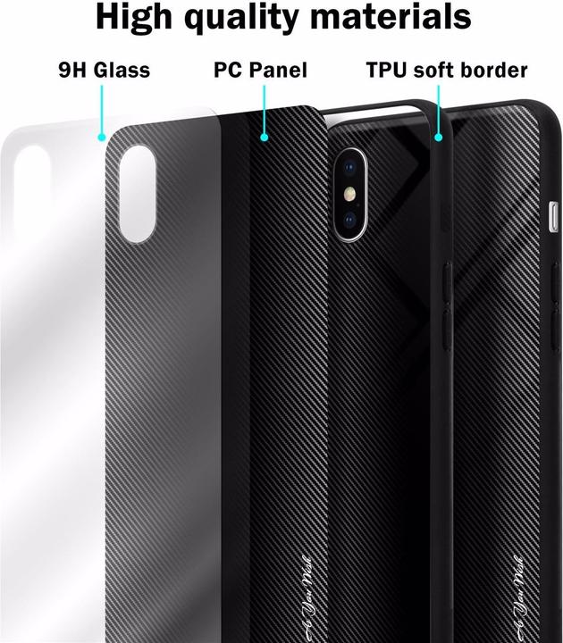 Productafbeelding Cadorabo TPU gestreepte glasplaat (Apple iPhone XS Max)