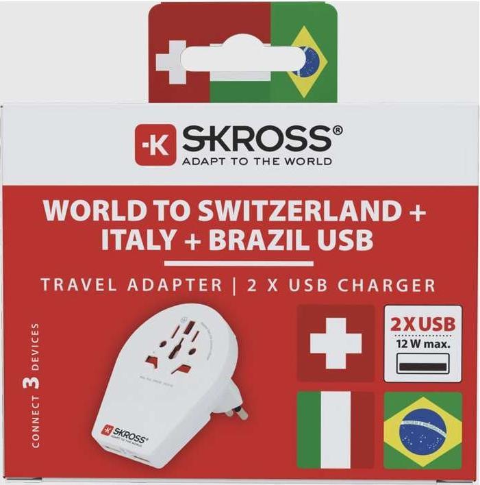 Produktbild Skross Country World to CH Italy Brazil USB