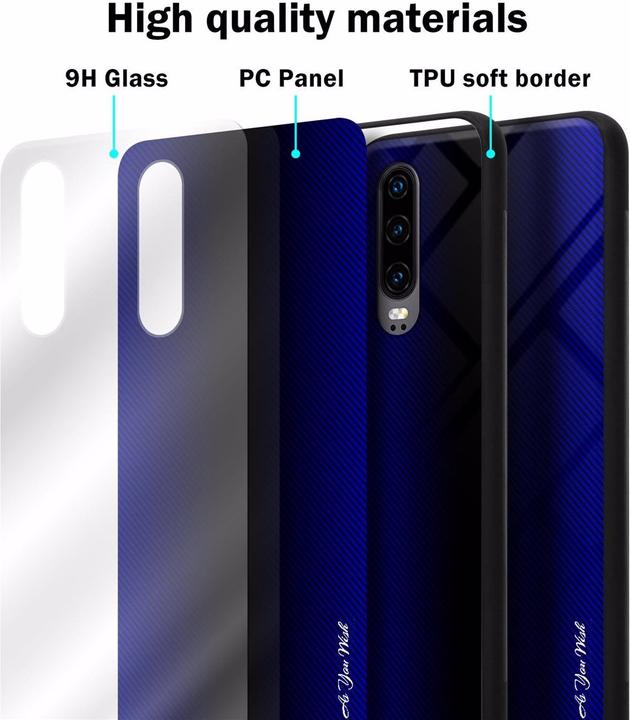 Productafbeelding Cadorabo TPU gestreepte glasplaat (Huawei P30)