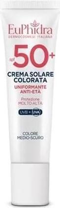 Actual product image Euphidra Coloured Face Sun Cream SPF 50+ Anti-Age (Suntan cream, SPF 50+)