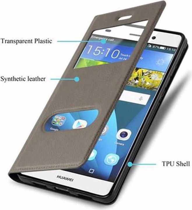 Actual product image Cadorabo Book with View double window cover (Huawei P8 Lite)