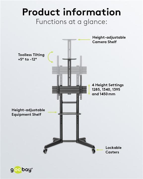 Actual product image Goobay TV Presentation Stand Pro Size L (Various, 70", 50 kg)