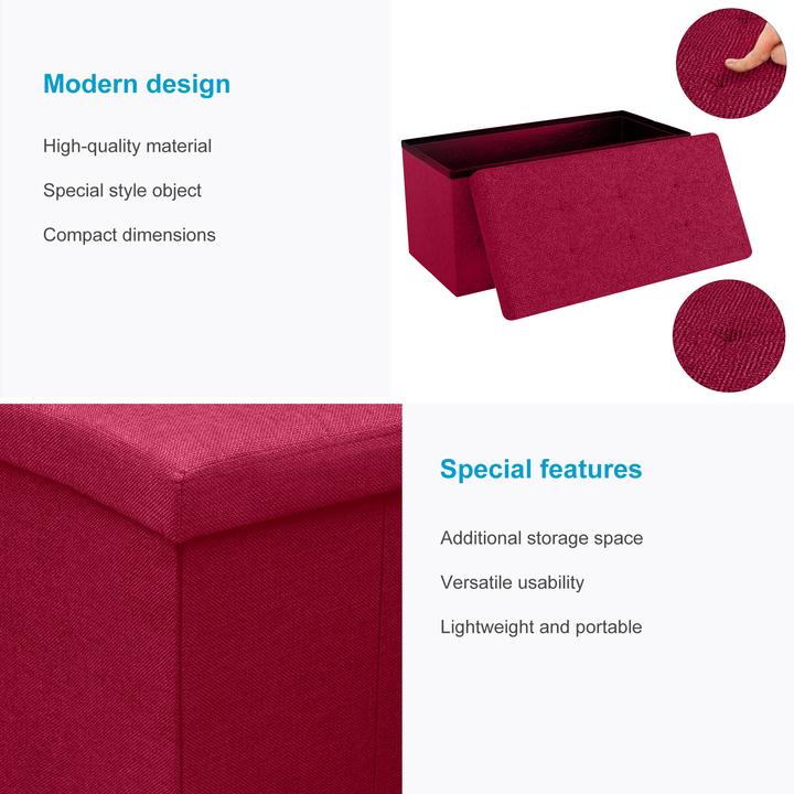 Produktbild Intirilife Sitzbank 76x38x38 cm in KIRSCH ROT (76 cm)