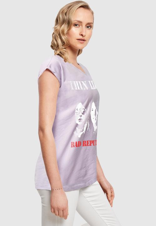 Actual product image Merchcode Ladies Thin Lizzy - TL Bad Reputation Extended Shoulder Tee - 181495 (M)