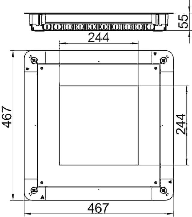 Actual product image OBO Bettermann OBO UGD55 350-3 9R Underfloor junction box 467x467x55mm