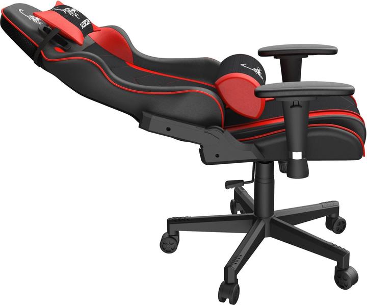 Actual product image Gembird Gaming chair SCORPION juodas mesh red skin accents