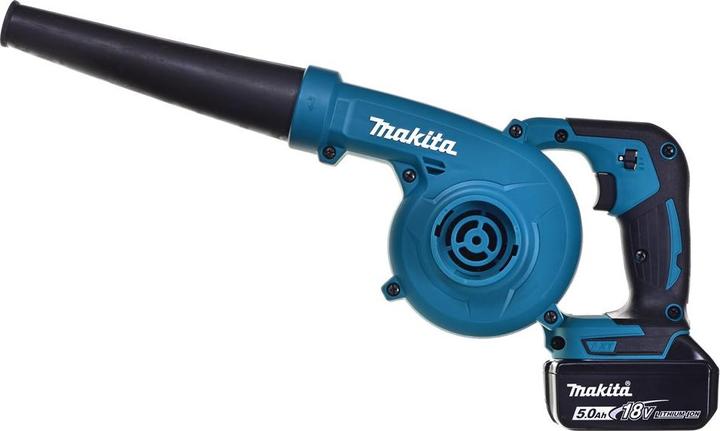 Immagine prodotto Makita DUB 185 RT1 Soffiatore a batteria 18 V + 1x batteria 5,0 Ah + caricabatterie (Batteria ricaricabile, Soffiafoglie)