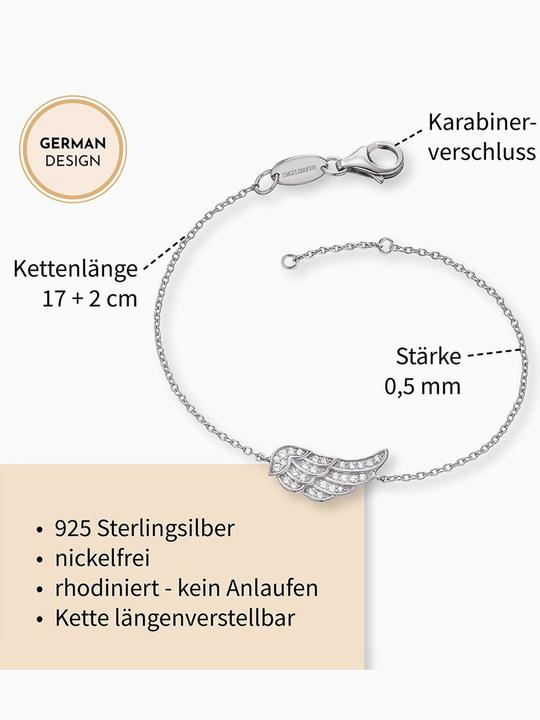 Image du produit Engelsrufer Ailes de bracelet (17.50 cm, Argent 925)