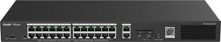 Actual product image Ruijie 28-Port Gigabit Smart POE Switch, 24 PoE/POE+ Gigabit RJ45 Ports with 2 Gigabit RJ45/2 SFP uplink po (28 Ports)