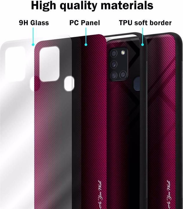 Produktbild Cadorabo TPU Gestreiftes Glas Cover (Samsung Galaxy A21s)
