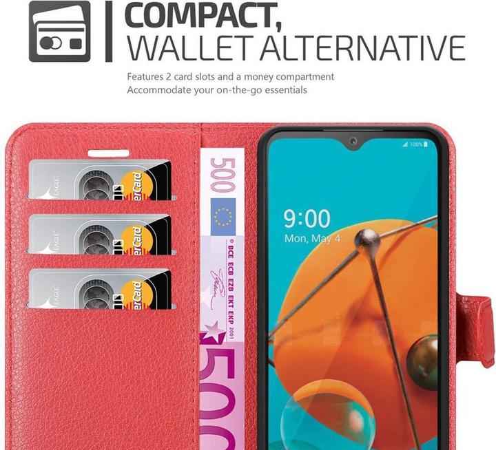 Actual product image Cadorabo Book with stand function cover (LG KQ51)