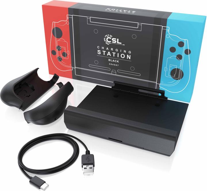 Produktbild CSL Nintendo Switch Akku Hülle 10000mAh, Controller Powerbank mit Joy-Con-Griffen, Gamepad Ladegerät (Switch)