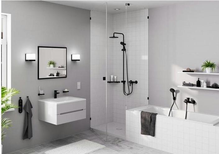 Image du produit hansgrohe HG Support de douche PORTER'S f Schl avec écrou conique noir mat