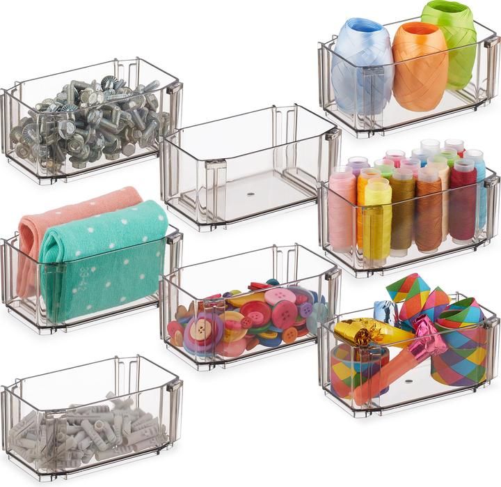 Image du produit Relaxdays Système de rangement à 8 tiroirs (12 x 7 x 5,5 cm, 0.46 l)