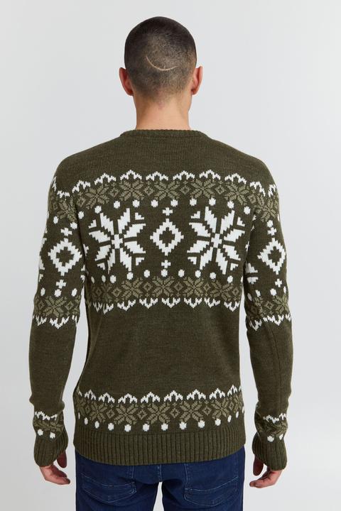 Image du produit Solid Norwig Pull En Grosse Maille Pull-Over Tricot Pour Homme Avec Encolure Rond (S)