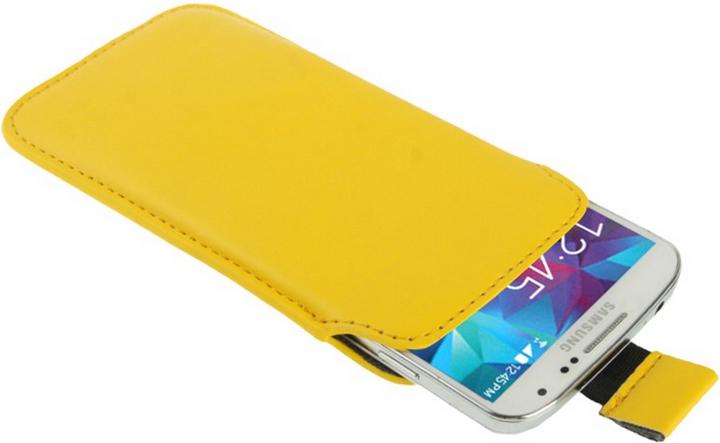 Produktbild König Design Handyhülle Tasche Slide Hülle Gelb (Samsung Galaxy Nexus I9250, HTC One M7, HTC One, Samsung Galaxy S3 i9300)