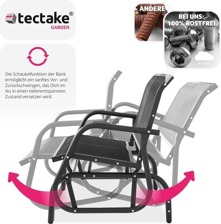 Actual product image tectake Garden swing bench Greta