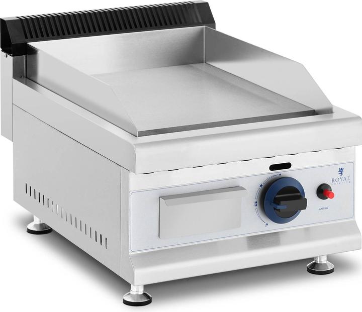 Actual product image Royal Catering Gasgrill Edelstahl Gasbräter 35 x 40 cm glatt 3.100 W Propan/Butan (0.00 kW)