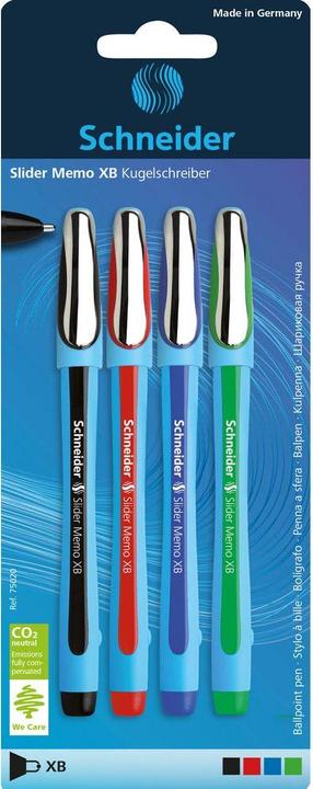 Produktbild Schneider Kugelschreiber Slider Memo XB (Grün, Schwarz, Rot, Blau, 1 x)