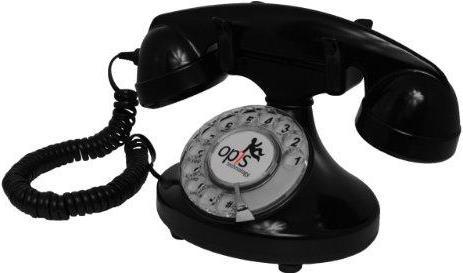 Produktbild Opis Technology Retro-Telefon mit Wählscheibe in geschwungenem 1920er Stil mit elektronischer Klingel (sch