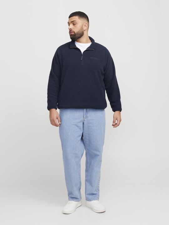 Actual product image Jack & Jones Plus Size Unicoloured Fleece Sweatshirt Fleece Sweatshirt (7XL)
