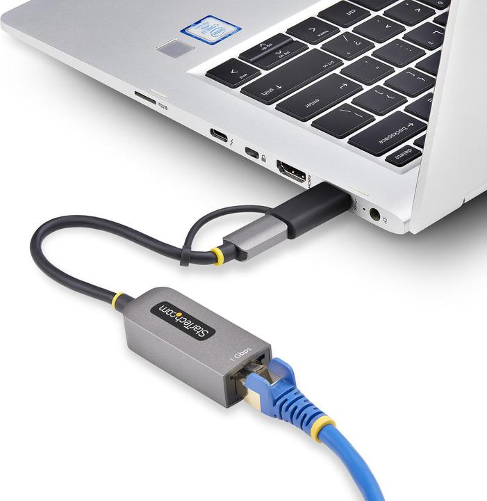 Immagine prodotto StarTech .com C21GA-USB-ETHERNET, Cablato, USB Type-A/USB Type-C, Ethernet, 5000 Mbit/s, Grigio (USB, USB-C, RJ45 (1x))