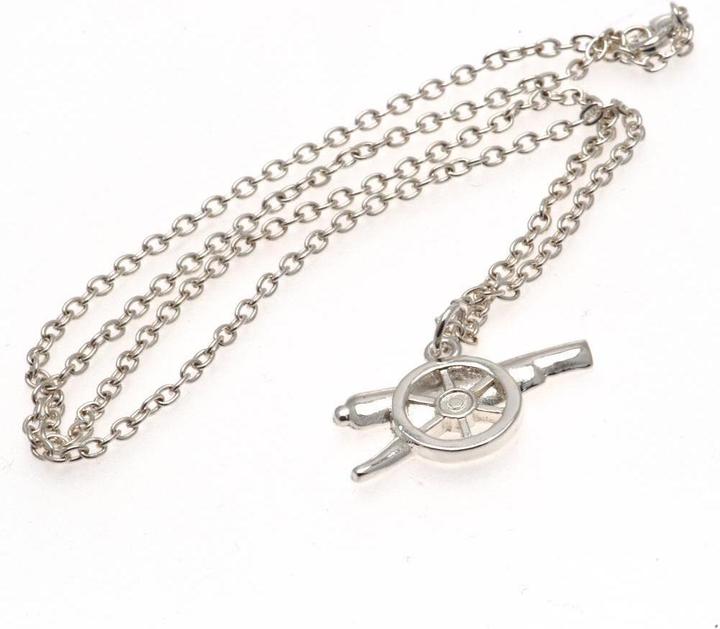 Arsenal FC versilberter KanonenAnhänger und Kette (100% Metall)