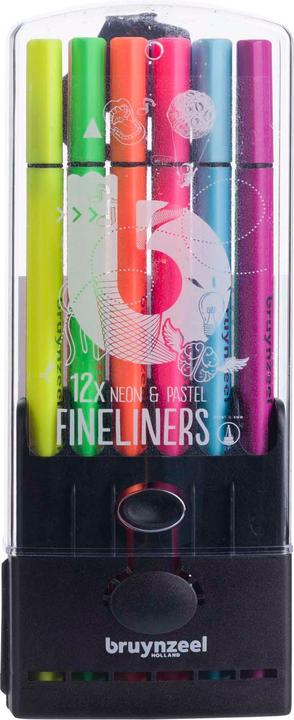 Produktbild Bruynzeel Fineliner Set Neon & Pastell, 12 Farben (Mehrfarbig, 12 x)