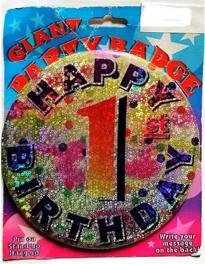 Actual product image Generic Sequins 1st Birthday Party Badge
