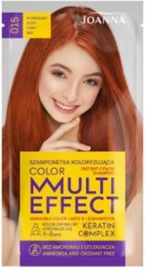 Produktbild Joanna Multi Effect Keratin Complex Color Instant Color Shampoo 015 Flame Rudy 35G (Flüssiges Shampoo)