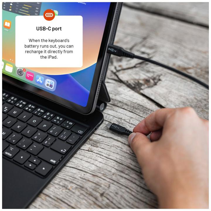 Actual product image Fixed Typee for Apple iPad Pro 11" M4 2024, EN, black