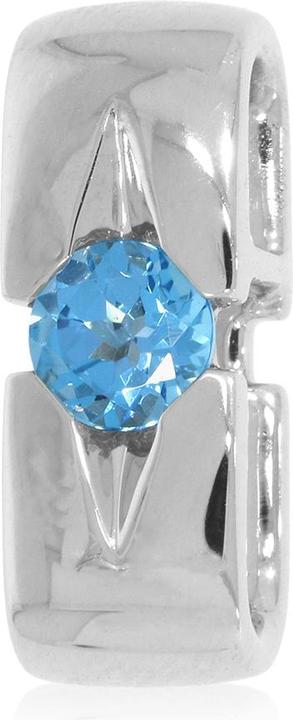 Xen Anhänger mit 5 mm Swiss Blue Topas ca. 0,54 ct. rhodiniert (One Size, 925 Silber)