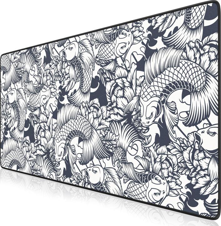 Produktbild Titanwolf Gaming Mauspad, 900 x 400mm XXL Mausmatte, verbessert Präzision & Geschwindigkeit, Koi Tattoo (XXL)
