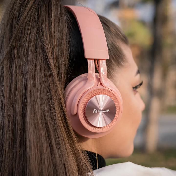 Actual product image Tellur Feel Bluetooth Over-Ear Headphones Pink (ANC, 15 h, Wireless)