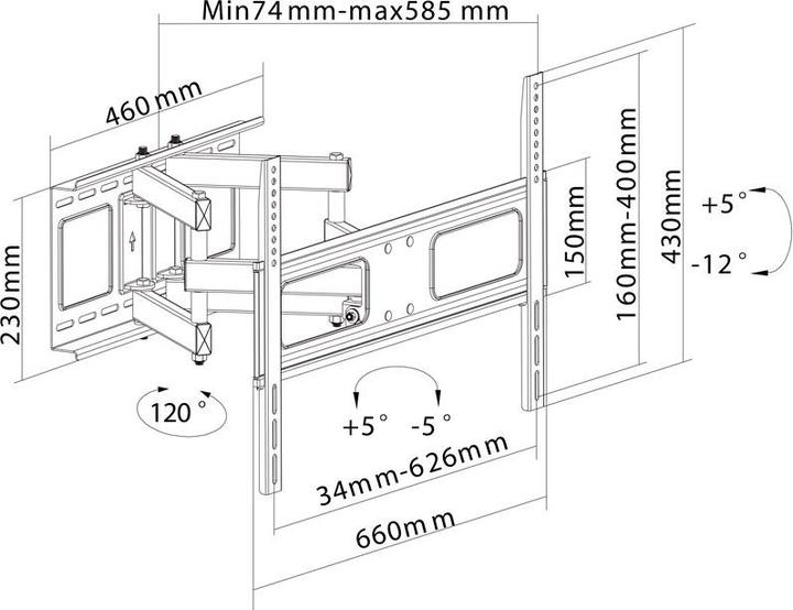Produktbild Goobay EasyFold XL (Wand, 70", 40 kg)