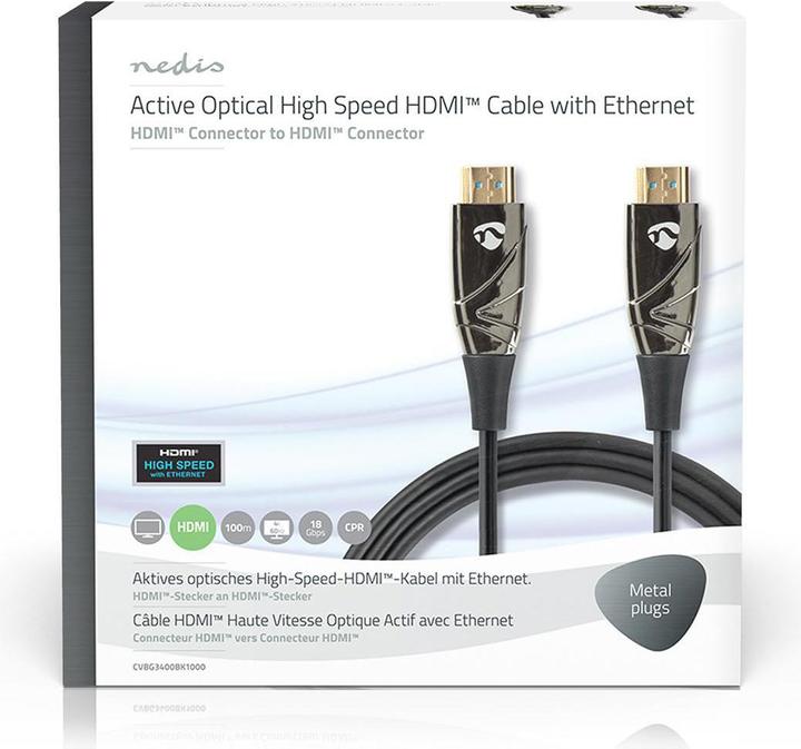 Immagine prodotto Nedis Cavo HDMI ottico attivo ad alta velocità con Ethernet | HDMI™ Maschio | HDMI™ Maschio | 4K@60Hz (100 m, HDMI)