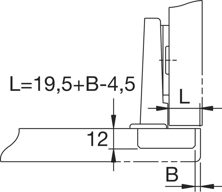 Produktbild Vasalat Topfband für Eckanschlag mit Softclose und Grundplatte Inhalt: 10 Stk (10 Stk.)