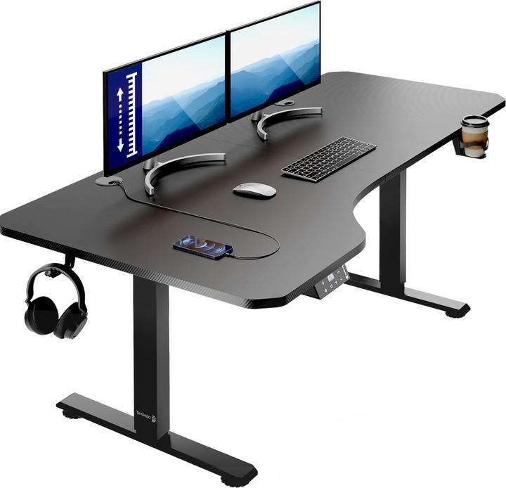 Casaria Höhenverstellbarer Schreibtisch (160 x 75 x 118 cm)