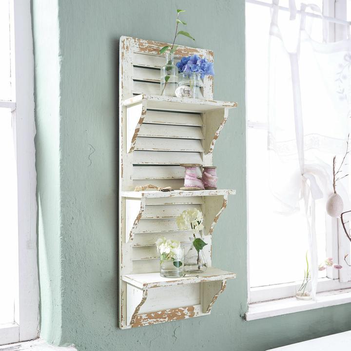 Actual product image Loberon Wall shelf Morclerey antique white (30 x 15 x 81 cm)