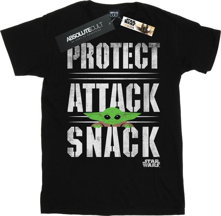 Star Wars The Mandalorian Protect Attack Snack TShirt (XXL)