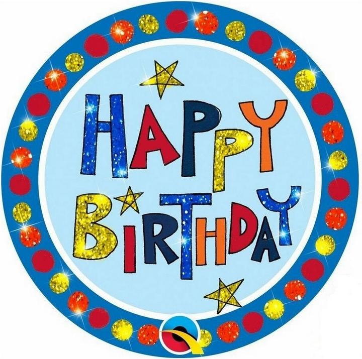 Produktbild Rachel Ellen Glitzer Abzeichen Happy Birthday Kunststoff