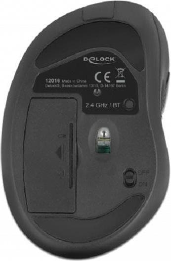 Actual product image Delock Ergonomic optical 5 buttons 7.60cm (3") 1 mouse 2.4 GHz and Bluetooth (Wireless)