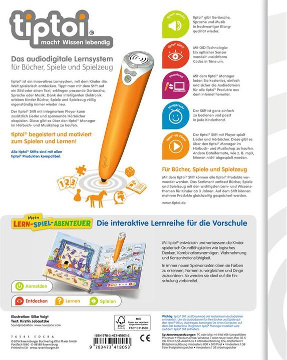 Actual product image tiptoi Vorschulwissen (German, Silke Voigt, Kirstin Jebautzke, 2016)
