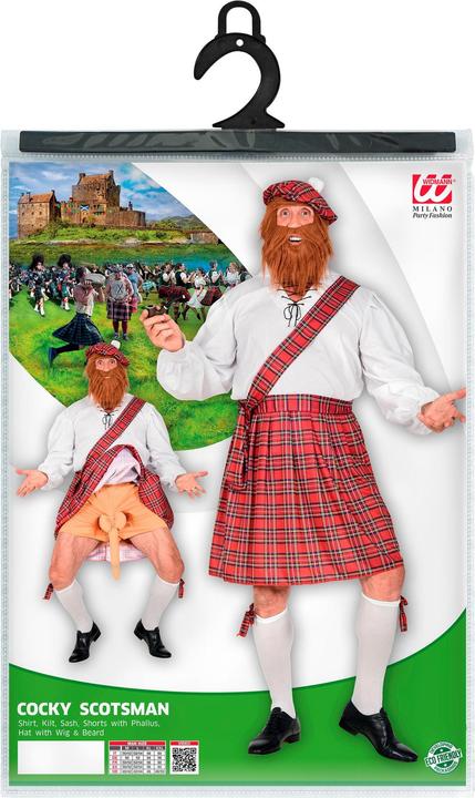 Produktbild Widmann FRECHER SCHOTTE (Hemd, Kilt, Schärpe, kurze Hose mit Glied, Mütze mit Bart), XL/XXL (XL, XXL)